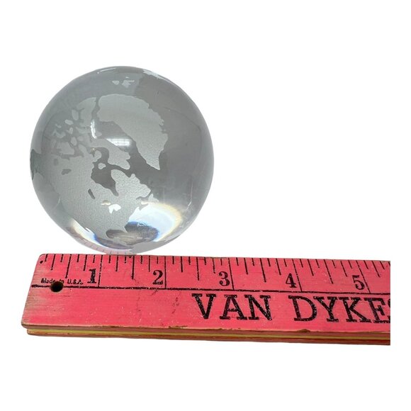 MO Society Cert Accountants St Louis Glass Globe Paperweight World Map Design - Picture 8 of 8